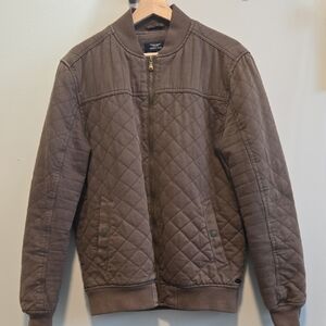 Men's Quilted Bomber Jacket - Brown